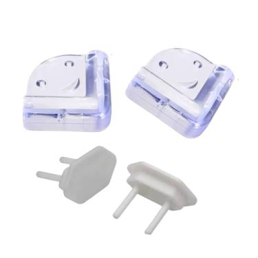 Imagem de Kit Proteção do Bebê - 4 Protetores de Quina Em Silicone Macio E Transparente Com Adesivo Dupla Face Transparente + 5 Protetores de Tomada Branco