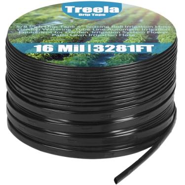 Imagem de Treela Fita de gotejamento de 1,5 cm de espaçamento de 1,5 cm Mangueira de irrigação de rolo de irrigação de jardim linha de tubo de irrigação automática equipamento para sistema de irrigação de jardim Mangueira de irrigação de jardim flor pátio gramado mangueira de irrigação (16 mil, 1.000 m)