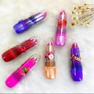 Imagem de Mini Batom Infantil Frutas Sortido BFashion - Minibaton