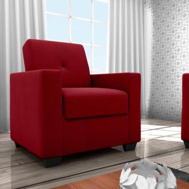 Imagem de Poltrona Decorativa Múrcia Veludo Maserati Vermelho