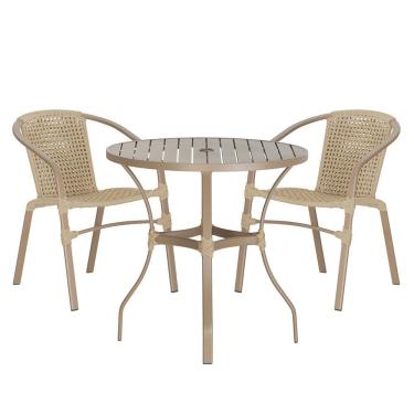 Imagem de 02 Cadeiras Floripa E Mesa Roma 80cm Fendi Trama Original Rami