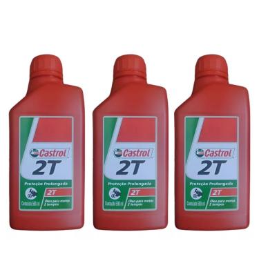 Imagem de Kit 3 Oleo Castrol 500 ml Para Motores 2 Tempos Roçadeiras Motos