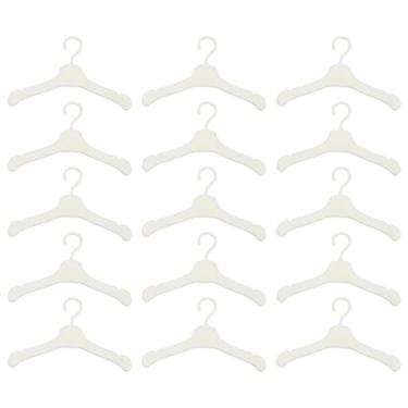 Imagem de Zerodeko 50 Peças Mini Vestido De Boneca E Cabide Para Casaco - Suporte Guarda-Roupa Gancho Chave Plástico Branco Bebê