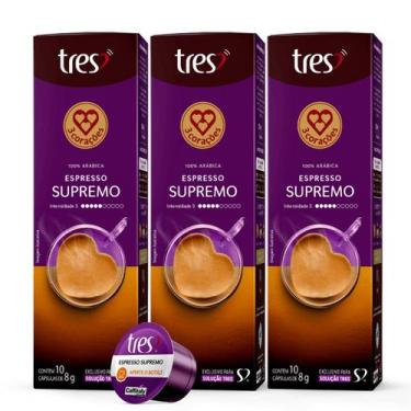 Imagem de 3x Cápsula de Café Tres 3 Corações Espresso Supremo 10 Unidades, Espre
