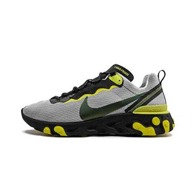 Imagem de Tênis de corrida masculino Nike React Element 55, Pure Platinum/Black/Dynamic Yellow, 10.5