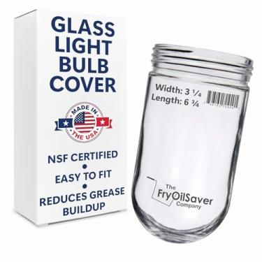 Imagem de Pacote com 1 capa de lâmpada resistente da FryOilSaver Co., gaiola protetora de lâmpada de vidro transparente resistente para globo ao ar livre, capa de luminária, capas de iluminação de jantar, capas