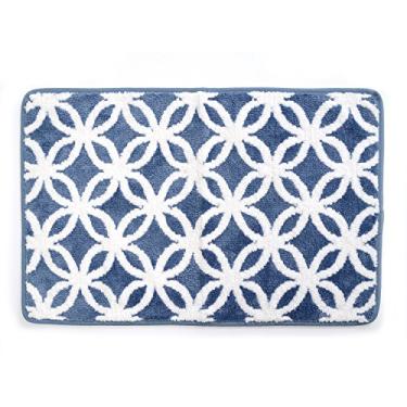 Imagem de Stephan Roberts Tapete de banho de malha ultra felpudo altamente absorvente, 51 x 99 cm, azul