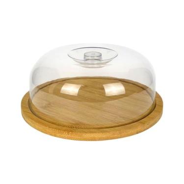 Imagem de Queijeira De Bambu Com Tampa Porta Queijo Redondo 19cm - KeHome