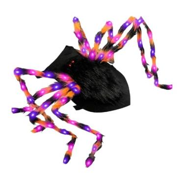 Imagem de Generic Fantasia de Halloween para cães, fantasias para animais de estimação, roupa confortável, engraçada, 64 LEDs, fantasia de aranha para cães pequenos, M