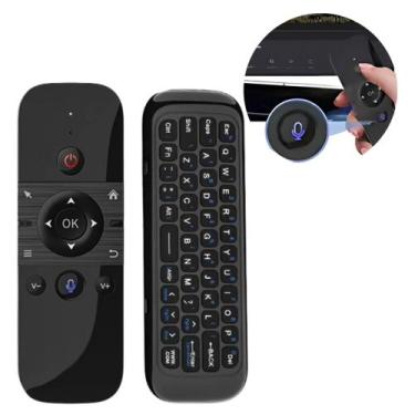 Imagem de Mini Controle Com Teclado Air Mouse Para Smart Tv Com comando de voz -