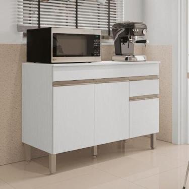 Imagem de Balcao 3 portas c/ gaveteiro 1,20 Linea C/ Tampo Supremo - Mobiliar Ho