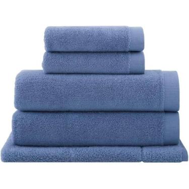 Imagem de Jogo toalha de banho gigante 5 peças dual air - buddemeyer, Azul 1676