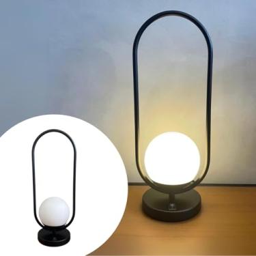 Imagem de Abajur Tubo Oval Jabuticaba Tubo Com Interruptor Base Com Vidro Globo - PRETO - 110V/220V