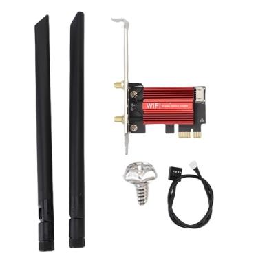 Imagem de Dpofirs Ultra Fast 4200Mbps WiFi 6E PCIE Card, BT 5.2 Tri Band 6GHz 5GHz 2,4 GHz, Adaptador Sem Fio para Mesa para Jogos 4K 8K Streaming Baixa Latência (antenas duplas)