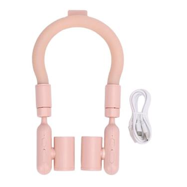 Imagem de HEEPDD Ventilador de Pescoço Portátil, 3 Velocidades, Bateria 8000mAh, USB-C Recarregável, Rosa, para Ciclismo