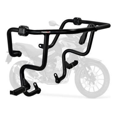 Imagem de Protetor de Motor e Carenagem Coyote Preto com Pedais - CB 500 X até 2