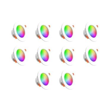 Imagem de RGB CW WW Regulável 10W Smart LED Downlight Lâmpada De Teto Embutida R