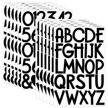 Imagem de 36 folhas adesivos de letras grandes 1080 peças adesivos do alfabeto vinil autoadesivo adesivo em letras para quadro de cartaz de boletim número caixa de correio garrafas de água sala de aula