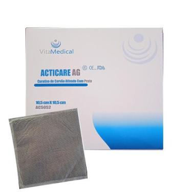 Imagem de Curativo De Carvão Ativado E Prata 10,5x10,5cm (5 Unidades) - Vitamedi