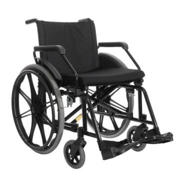 Imagem de Cadeira De Rodas Aço Poty Obeso 150Kg 50Cm Preta Jaguaribe