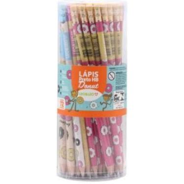 Imagem de Lápis Grafite Hb Preto Donuts Com Borracha Leo&Leo 144 Un