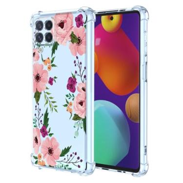 Imagem de RRXSYXL Capa para Samsung M62, Capa Samsung F62 com estampa floral transparente, capa macia à prova de choque para Samsung Galaxy M62, Samsung Galaxy F62, flor de cerejeira