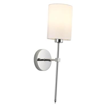 Imagem de Fenteer Luminária de parede com controle remoto, estilo antigo, luminária interna para banheiro, luz para quarto, lareira, escada, Prata
