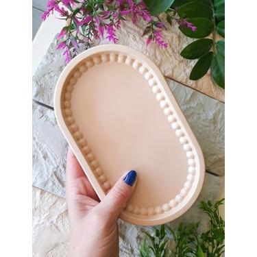 Imagem de Bandeja Bubble Oval - Diversas Cores - Artesanal - Para decoração, porta joia, acessórios (Marrom)