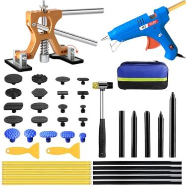 Imagem de YUTAOWH Kit de extrator de amassado profissional, kit de reparo de amassados sem pintura, ferramenta de remoção de amassados de carro/motocicleta/geladeira, removedor de amassados de carro