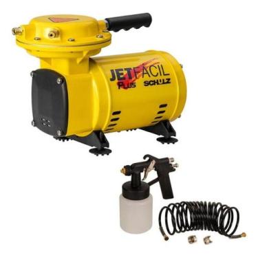 Imagem de Compressor De Ar Schulz Jet Fácil Plus 127v Com Acessórios Cor Amarelo