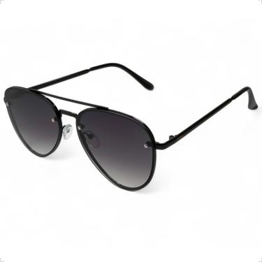 Imagem de Óculos De Sol SOLON GLASSES AVIADOR FEMININO PRETO COM PROTEÇÃO UV400 ESTILOSO + CASE RIGIDA + FLANELA + LIMPA LENTES