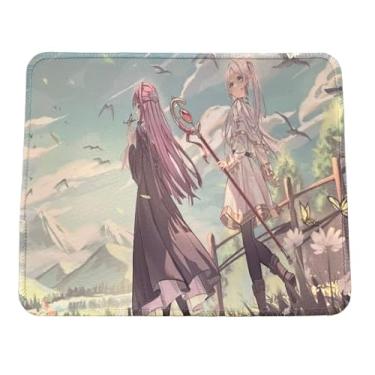 Imagem de Frieren Beyond Journey's End Anime Mangá Himmel Mousepad Antiderrapante Gaming Computador Mouse Pad Gaming Desktop Laptop Mouse Pad com Borda Costurada 18 x 22 cm