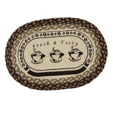 Imagem de IEUDNS Jogo americano trançado, suporte para copos, corda de cânhamo, presente de inauguração, decoração nórdica oval para casa, aniversários, dia dos, M