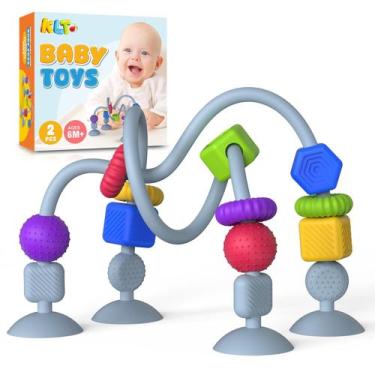 Imagem de Brinquedo sensorial de dentição KLT para cadeira alta de silicone para