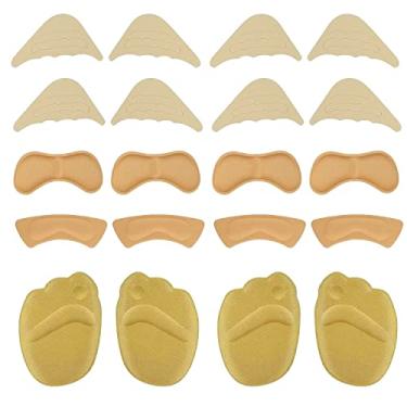 Imagem de MSDADA 10 Pares De Almofadas Calcanhar, Palmilhas Preenchimento Dedos, Protetores Sapato Para Mulheres, Sapatos Muito Grandes, Redutor Tamanho Sapato, Bolhas Soltas, Alívio Da Dor, Bege