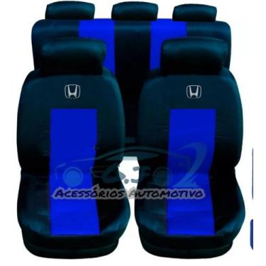 Imagem de capa para banco de carro em couro cor azul Fit 2005 - gj acessorios