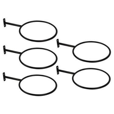 Imagem de Kit com 10 Suportes Reforçados P/ bolas Suiças Pilates na cor Preto - 