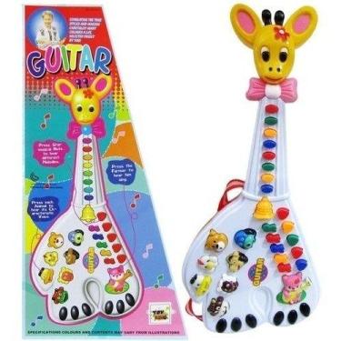 Imagem de Brinquedo Guitarra Girafa Musical Com Sons De Bichos E Luzes Criança M