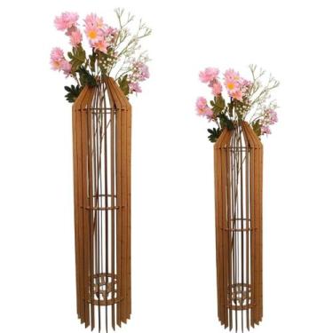 Imagem de Vaso de Chão Decorativo Grande MDF PENEDO - LENOBRE, MDF CRU, Kit com 