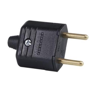 Imagem de 200 Tomada Plugue Plug Macho 2 Pinos 10a Preto Margirius