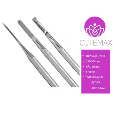 Imagem de Bisturi Cutemax Podologia - Kit 3pcs - N209, N214 E Formão N254