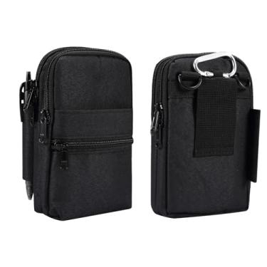 Imagem de Bolsa masculina transversal para celular pequena, bolsa com clipe de cinto para celular masculina, bolsa de viagem masculina de nylon, cinto de cintura, coldre de cintura, bolsa mensageiro de ombro