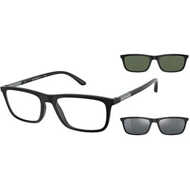 Imagem de Emporio Armani Óculos De Sol Ea 4160-50421W, Preto Fosco Com Lentes Transparentes, 55 Mm