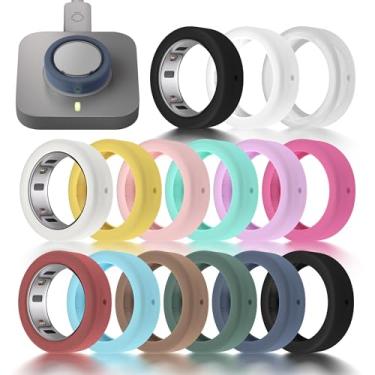 Imagem de Seltureone Pacote com 15 capas de anel compatível com Oura Ring 4 geração 4/4 cerâmica/geração 3, ultrafina anti-arranhões 2025 nova atualização compatível com anel Oura Gen 4/4 cerâmica/capa de