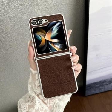 Imagem de Capa de telefone padrão para samsung z flip5 galaxy z flip4 flip3 zflip 5 z flip 3 4 anel capa macia de silicone, sem anel marrom, para galaxy zflip 4