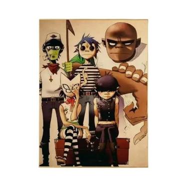 Imagem de Adesivo De Pôster De Papel Kraft Vintage Gorillaz Hip Hop, Decoração D