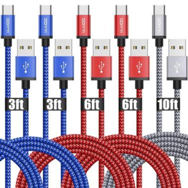 Imagem de Cabo USB tipo C DDIYYI, pacote com 5 (1 m/1 m/2 m/2 m/3 m) para iPhone