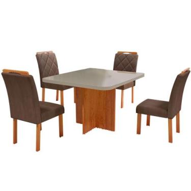 Imagem de Conjunto de Mesa Bom Pastor New Corona com 4 Cadeiras Malibu Lord, OFF