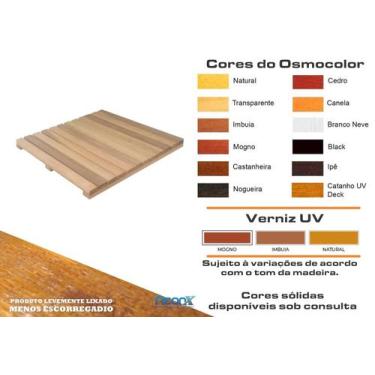 Imagem de Deck De Madeira Modular 60x60 cm NeonX Com Pintura, Osmocolor Mogno Se