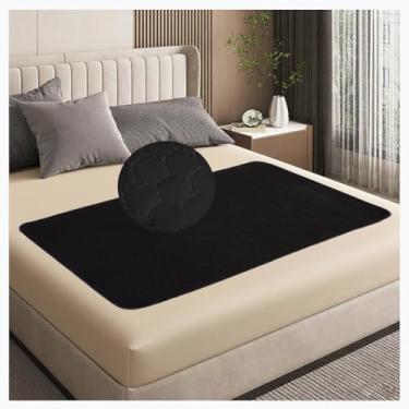 Imagem de RIQINXIN Almofadas Absorventes Antiderrapantes Para Incontinência, À Prova D'Água, 35 X 60 Pol., Reutilizáveis E Laváveis, Pretas, Adultos, Crianças Idosos, Sofá, 2 Peças